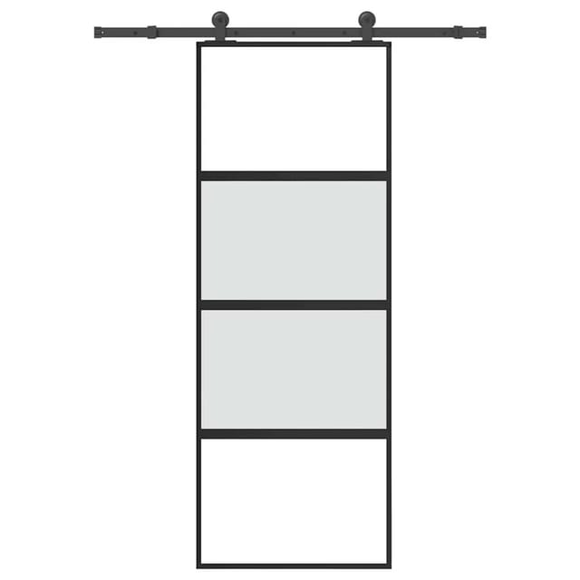 vidaXL Schiebetür mit Beschlag 76x205 cm Hartglas & Aluminium 3332995