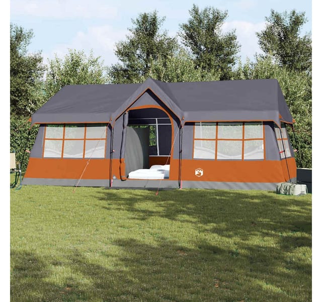 vidaXL Zelte mit Dach Grau und Orange 622 x 295 x 238 cm Polyester 4100702