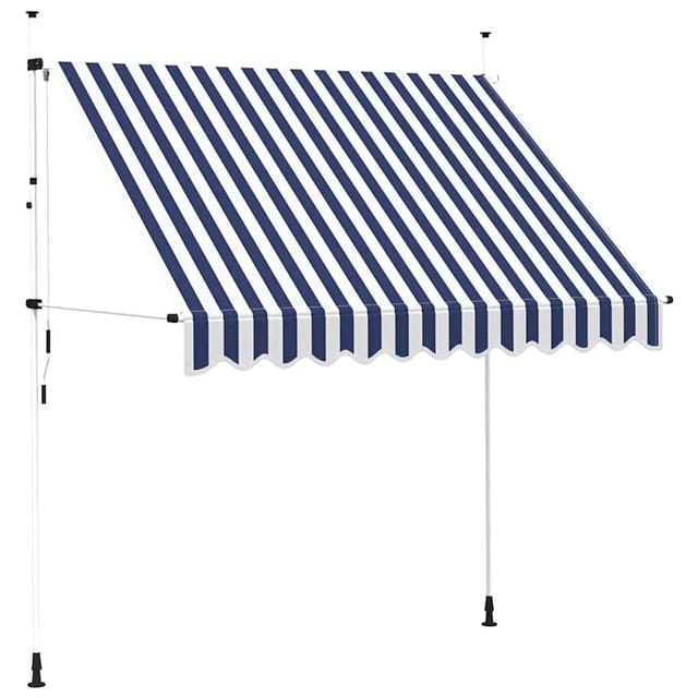 vidaXL Einziehbare Markise Handbetrieben 250 cm Blau/Weiß Gestreift 43221