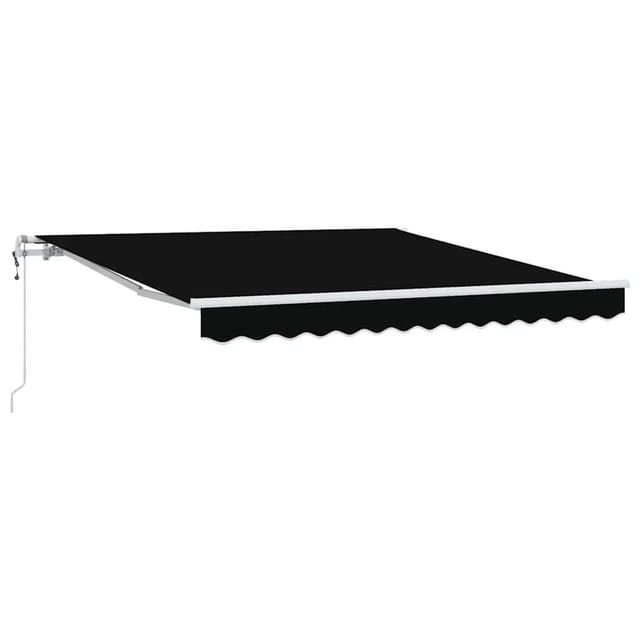 vidaXL Einziehbare Markise Schwarz 350 x 250 cm Stoff und Stahl 3330323