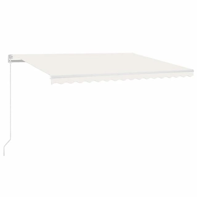 vidaXL Markise Manuell Einziehbar mit LED 400x300 cm Creme 3068902