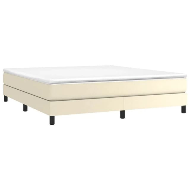 vidaXL Boxspringbettgestell Creme 160x200 cm Kunstleder 3120708