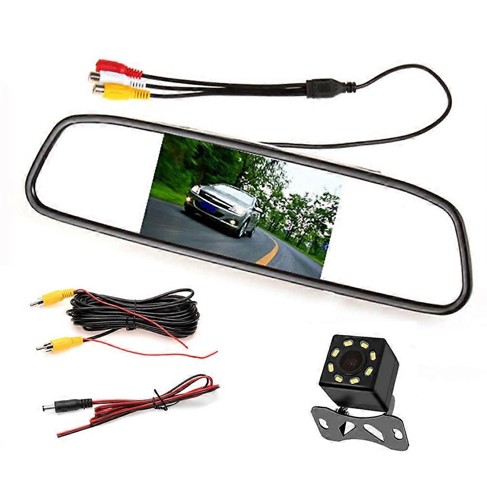 Lcd-spiegelmonitor Im Auto, Parkbildschirm Mit Automatischer Anzeigeunterstützung Für Die Rückfahrkamera