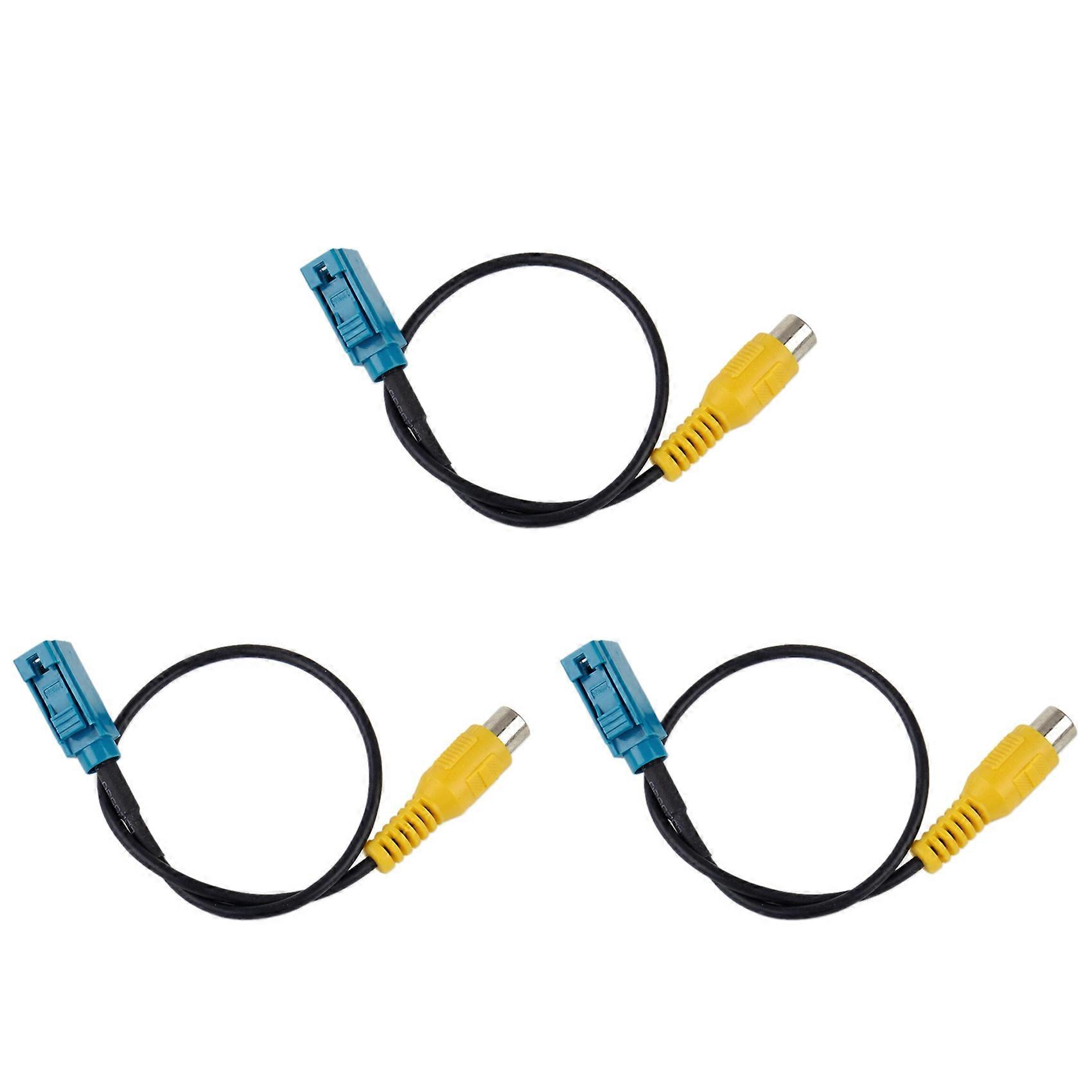 3 Stück 8-zoll Fakra Rückfahrkamera-rca-kabel Parkadapter Kompatibel Mit Mercedes Benz Ford
