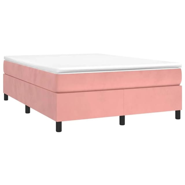 vidaXL Boxspringbettgestell Rosa 140x190 cm Samt 3121119