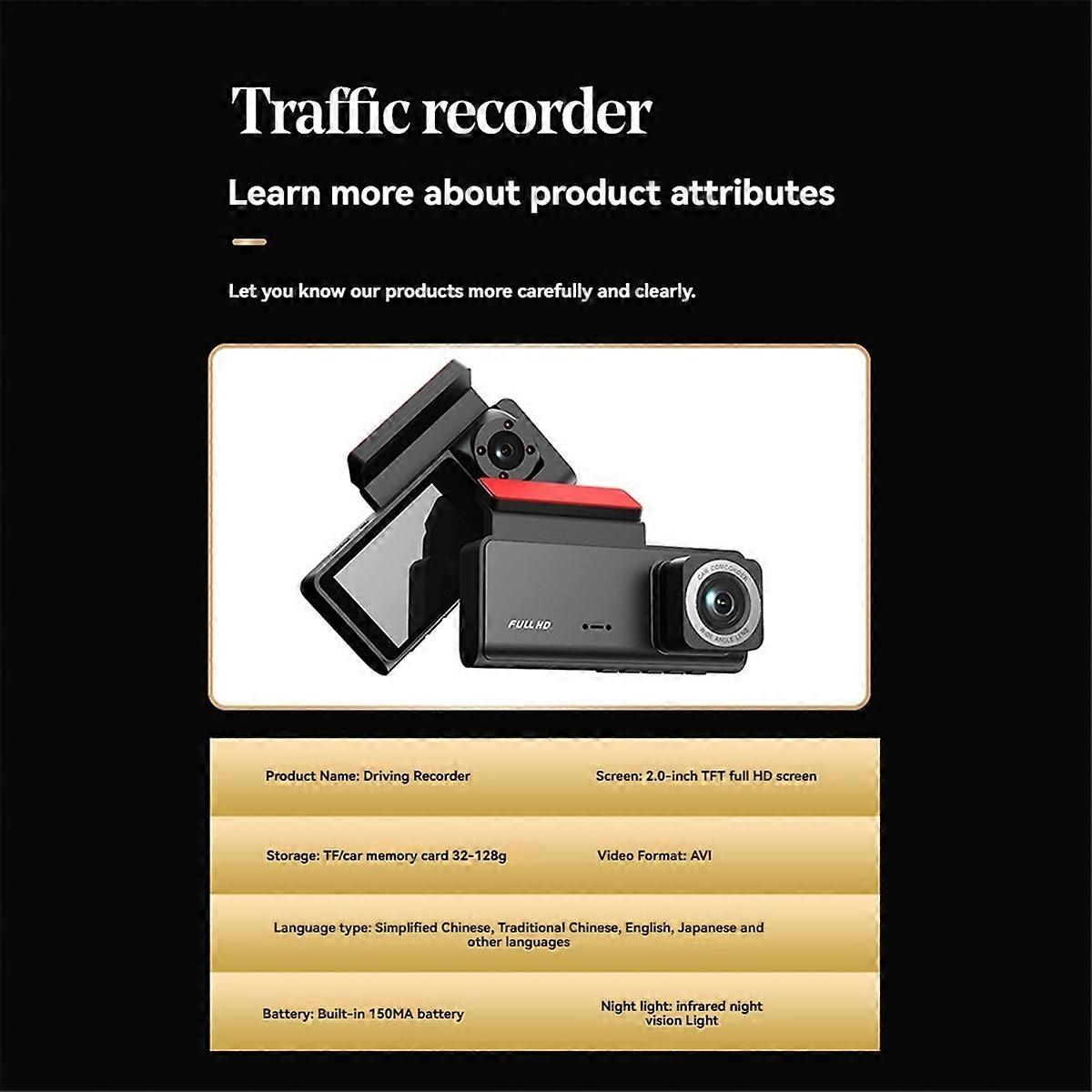 3-kanal-auto-dvr-dashcam Für Rückfahrkamera Und Aufnahmegerät
