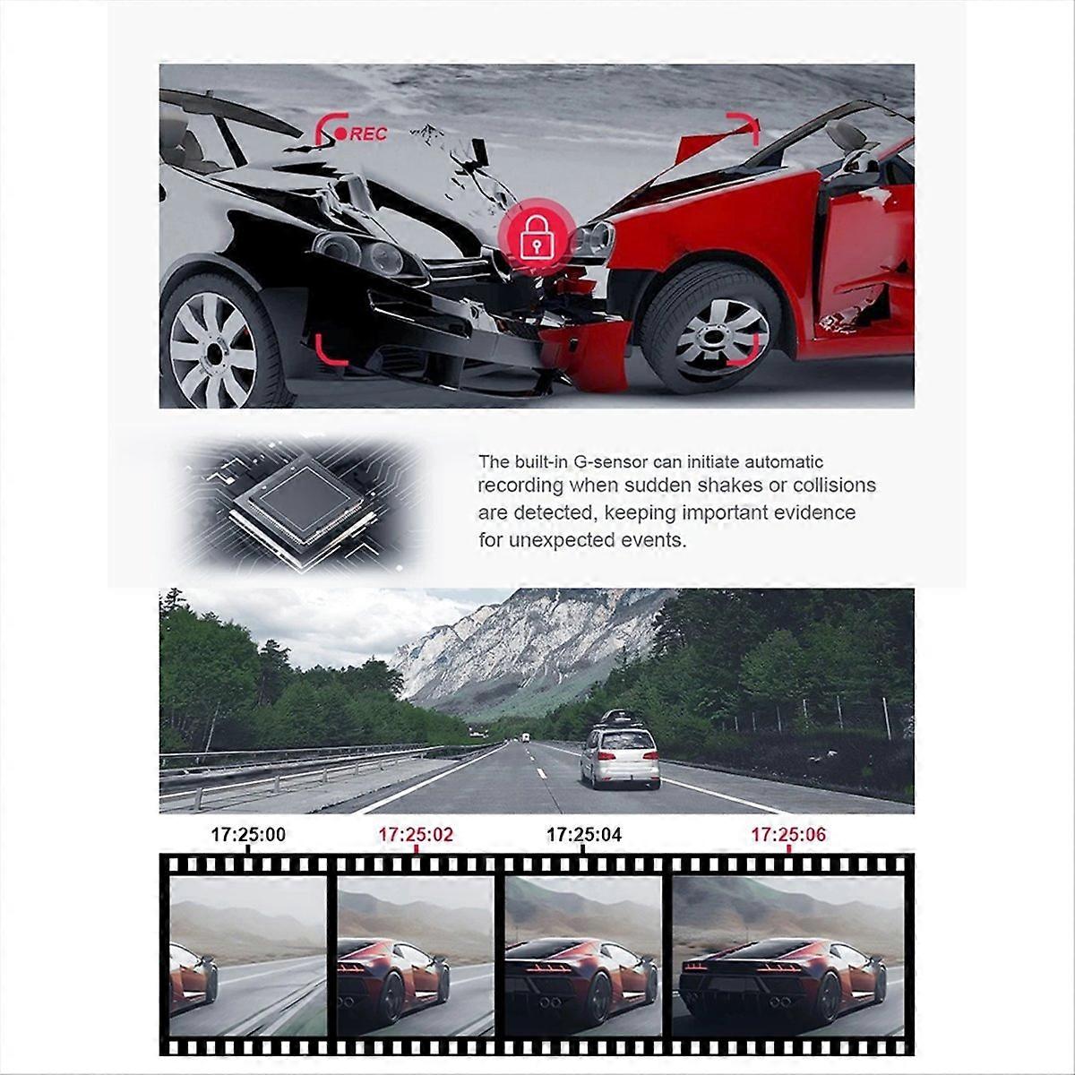 2,0-zoll-auto-fahrtenschreiber Mit Vierfacher Aufzeichnung, Hd-nachtsicht
