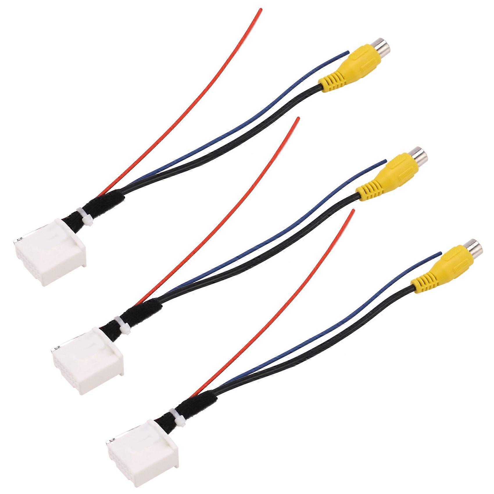 3x 16-poliges Rückfahrkamera-adapterkabel, Park-backup-videokabel-adapter, Navigations-dvd-rückfahrkamera Für Toyota Camry 7. Generation