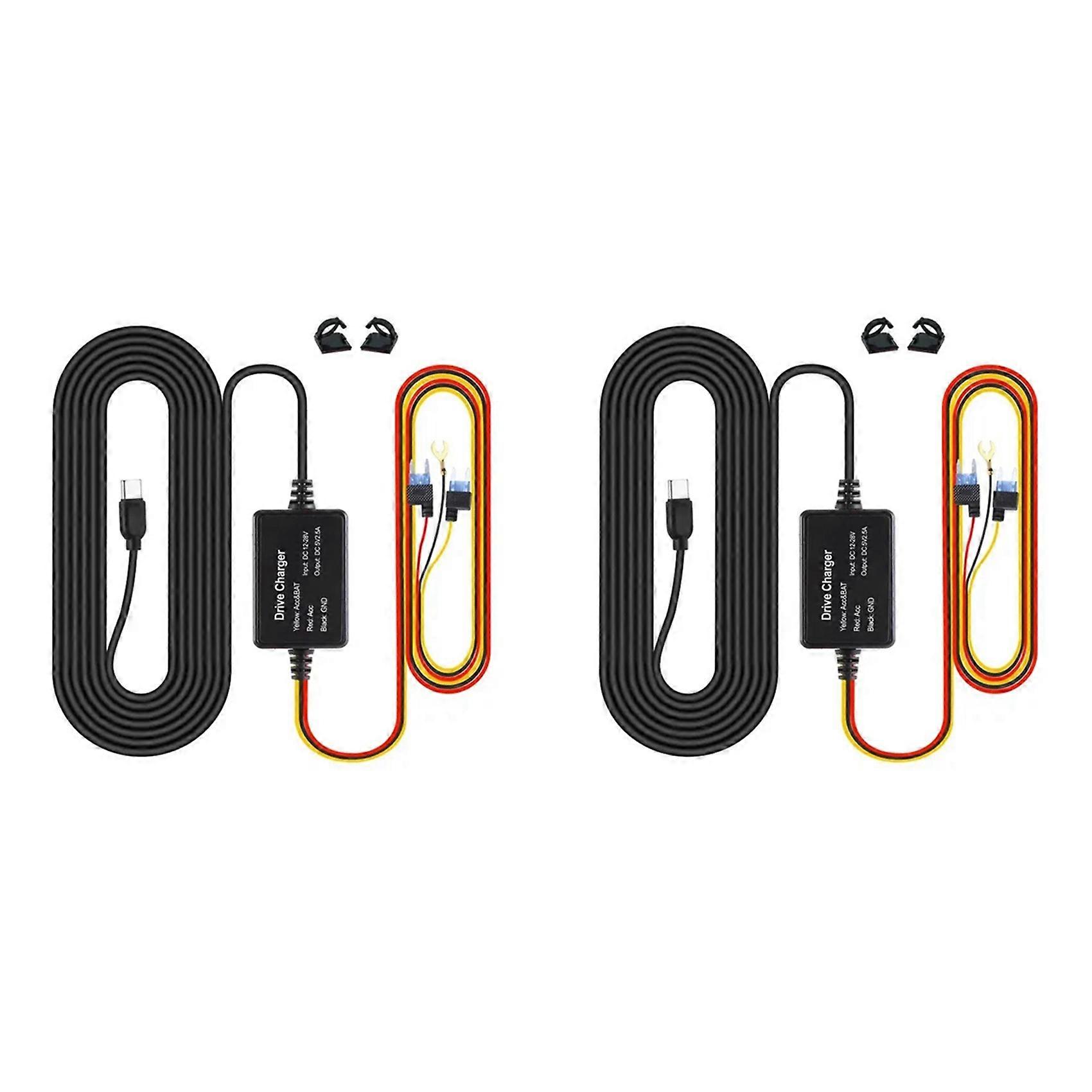 2x Für 70mai Hardwire Kit Up03 Nur Typ-c-anschluss Für 70mai A810 X200 Omni M500 24h Parkmonitor Stromleitung (a)