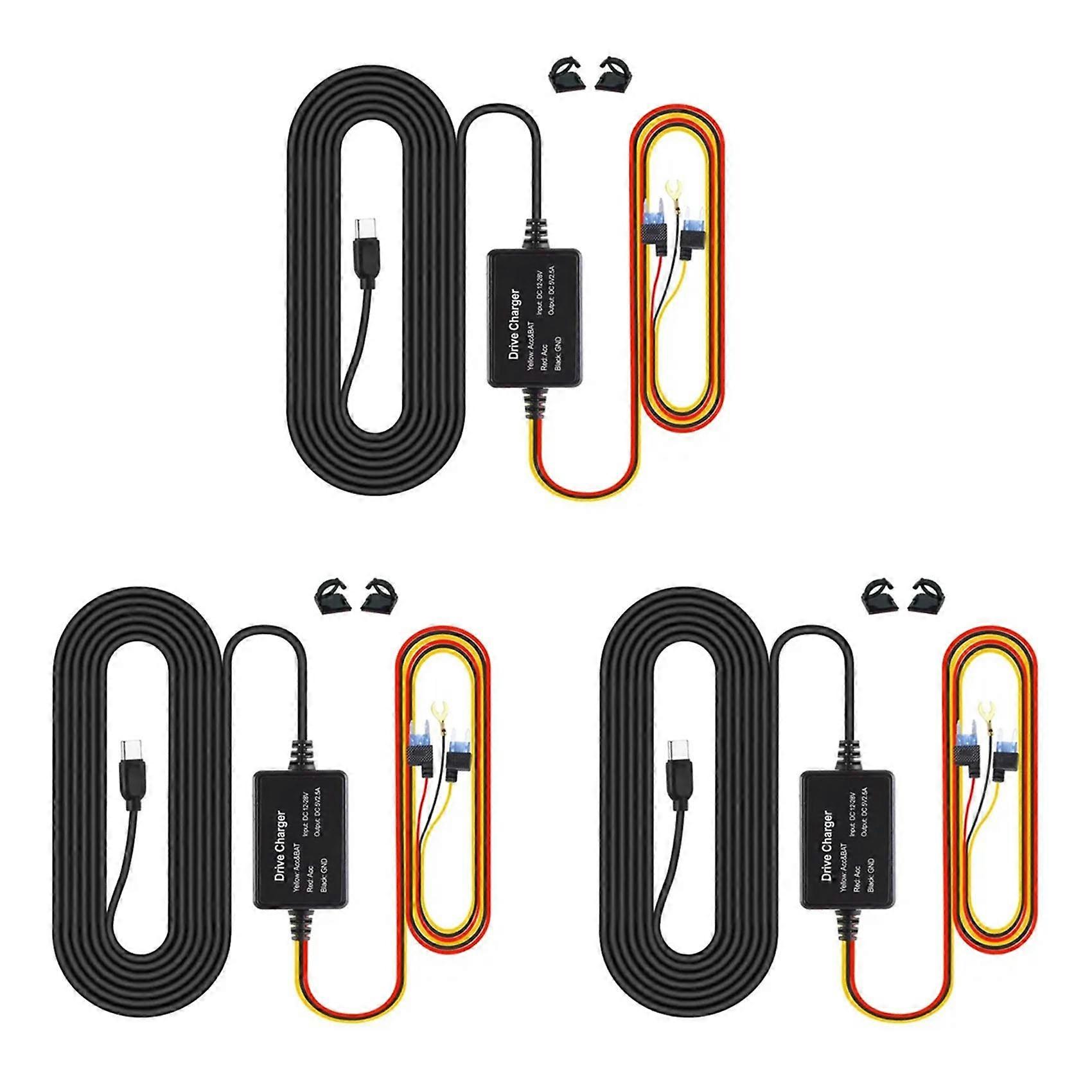 3x Für 70mai Hardwire Kit Up03 Nur Typ-c-anschluss Für 70mai A810 X200 Omni M500 24h Parkmonitor Stromleitung (a)