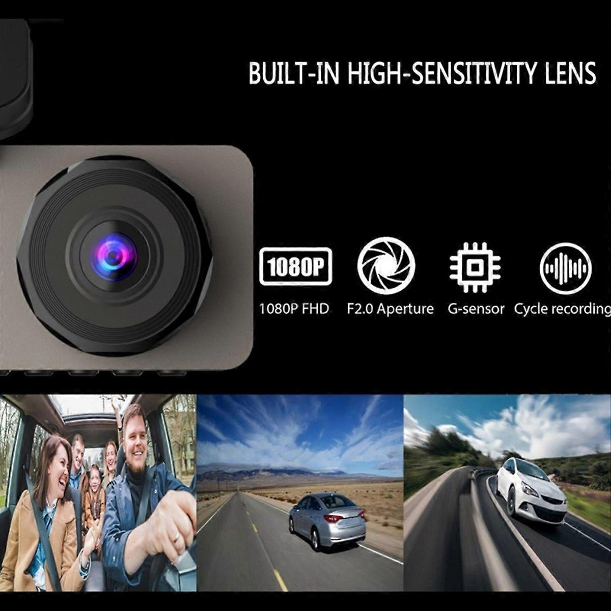 3-kanal-dashcam Fürs Auto, 1080p Hd-autokamera Vorne Und Hinten, Nachtsicht, 170°-weitwinkel, Loop-recorder