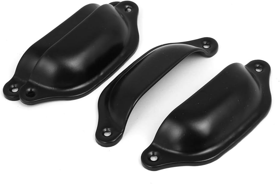 Eisenschalengriffe Halbkreisgriff Mit Schrauben 14 X 3 Cm, Schwarz 4er Pack
