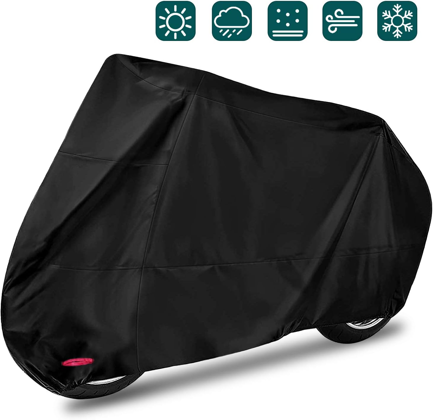 Motorradabdeckung, Uv-schutz, Wasserdicht Und Winddicht, Regen, Schnee, Staubdicht, Outdoor, Xxl, 245 X 105 X 125 Cm, Schwarz