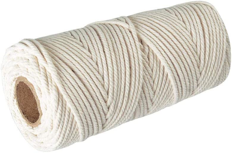 Langray Makramee-baumwollseil 4 Mm, 100 M Baumwollgarn, 100 % Natürliches Makramee-garn, Bindfäden, Pflanzen, Wandteppich, Diy, Geflochtenes Seil, Pflanze Zum Aufhängen, Basteln, Dekoration, Tischflag