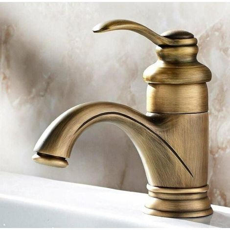 Balkonbar, Wc, Handwaschbecken, Antiker Retro-wasserhahn, Europäisches Waschbecken, Warm- Und Kaltwasser-badezimmerwaschbecken, Mischbatterie In Bronze-optik, Vintage-krüge