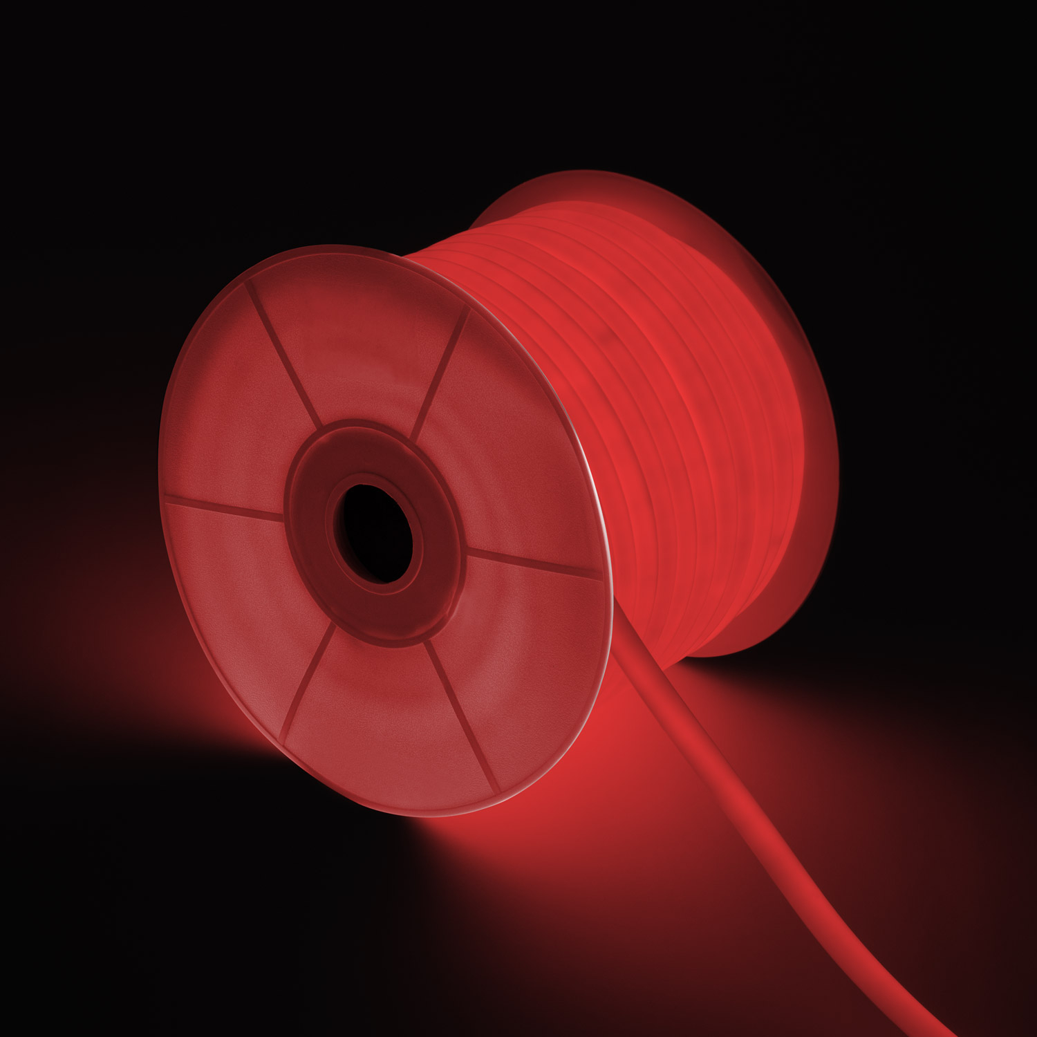 Led Streifenrolle Neon Dimmbar 220v 50m Rund 360 9w/m Schnitt 100cm Ip67 Rot