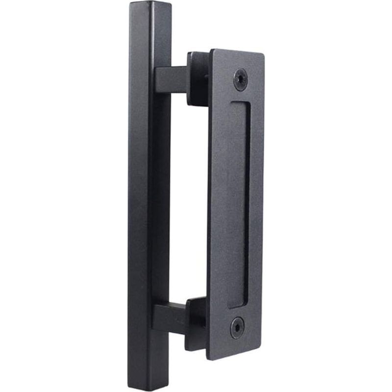 Schiebetürgriff Aus Edelstahl, Schiebetürgriff Im Scheunentor-stil – Einzelner Quadratischer Griff, 30 Cm – Schwarz