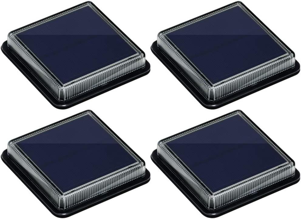 Litzee Solar Stehleuchte, Solar Gartenleuchte Ip68 Wasserdichte Solarleuchte Mit Auto On / Off Sicherheitsleuchte Für Garten, Treppe, Straße, Weg, Auffahrt, Terrasse, Deck (4er Pack, Warmweiß 3000k)
