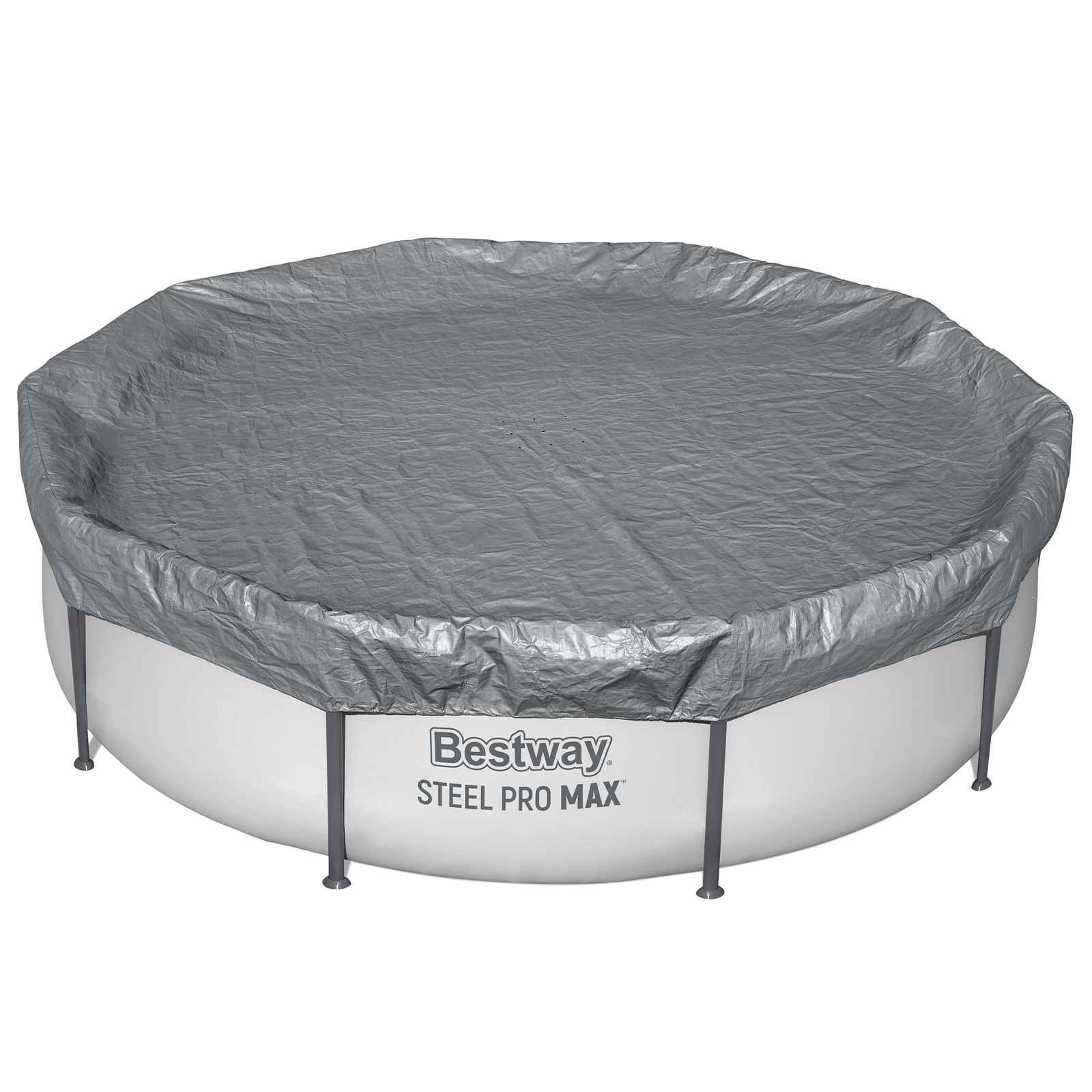 Maison Exclusive - Poolabdeckung Ø3,05 M Rund Polyester Grau