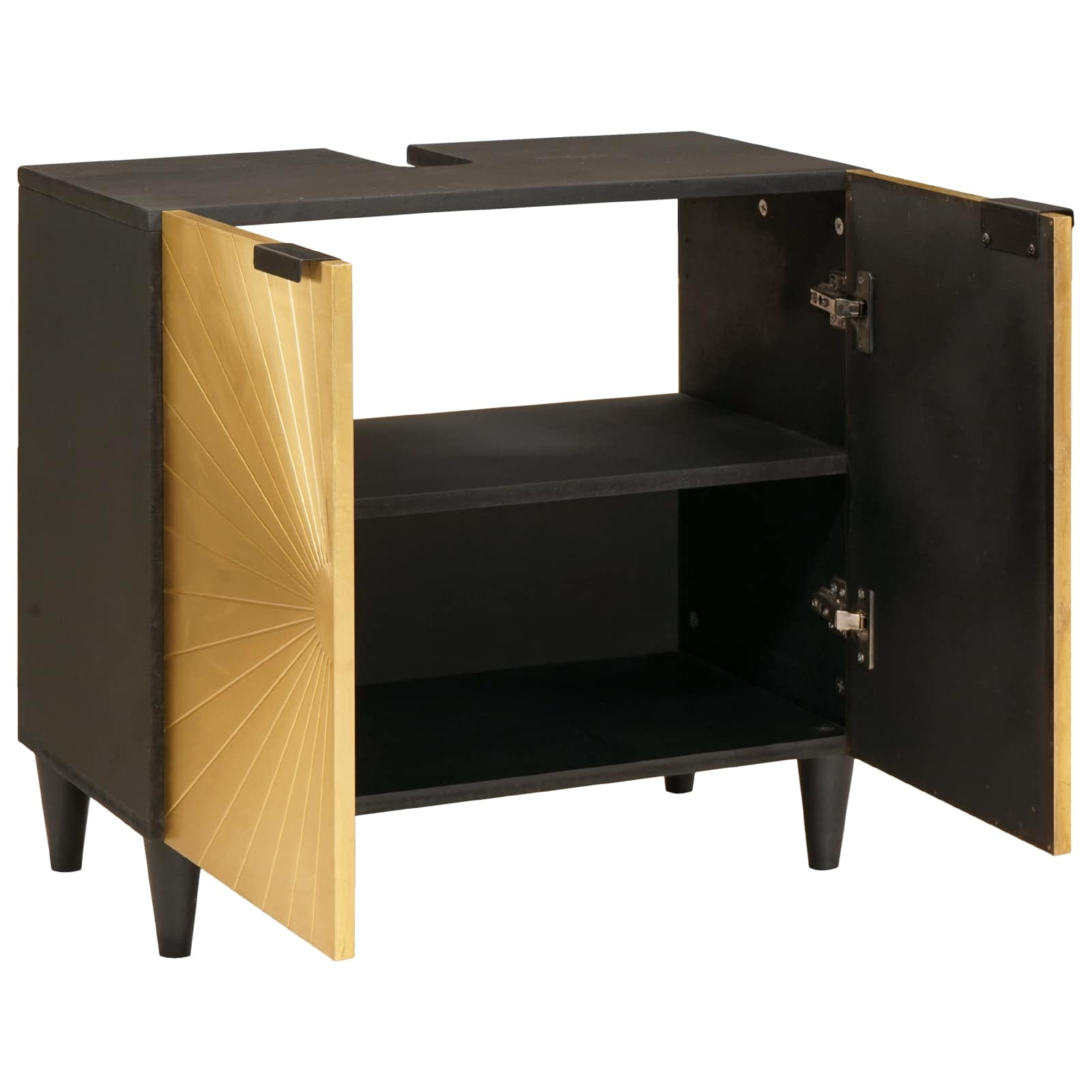 Maison Exclusive - Waschbeckenunterschrank Schwarz Und Gold 62 X