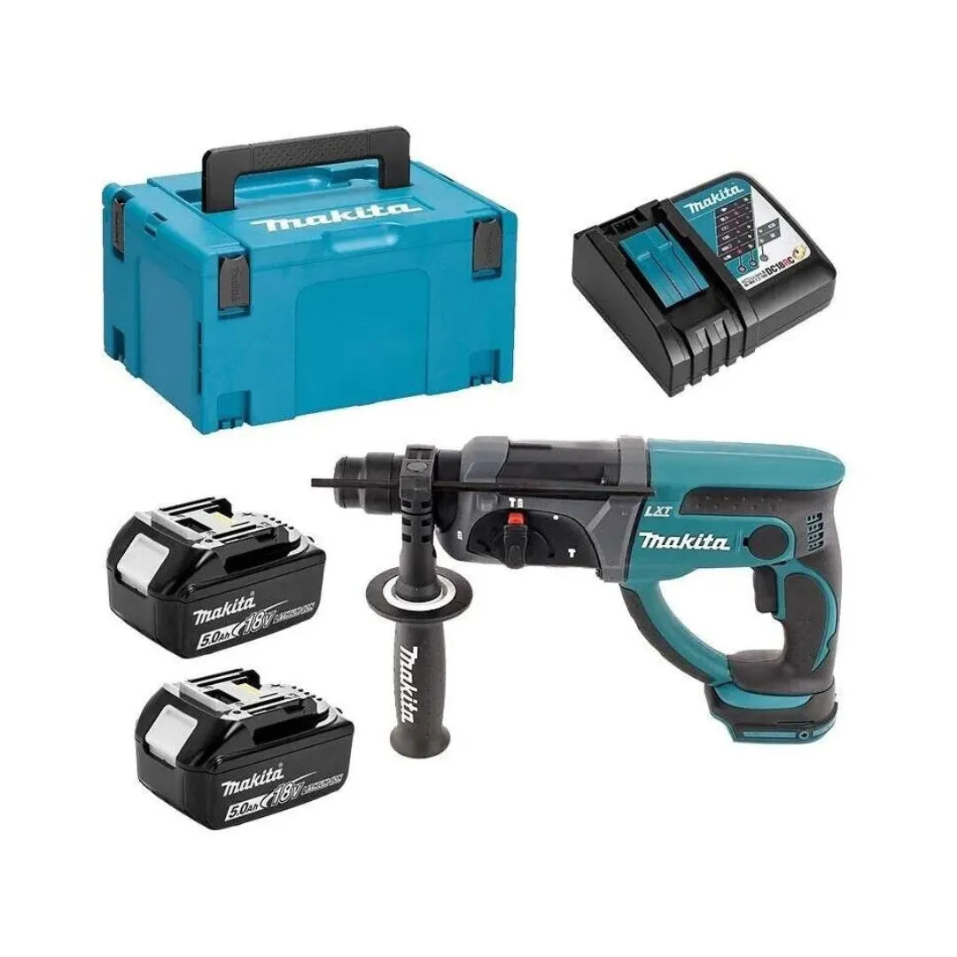 [neuwertig] Makita 18v Li-ion (2x 5ah) Sds-plus Lxt 2j Bohr- Und Meißelhammer + Makpac Koffer Dhr202rtj