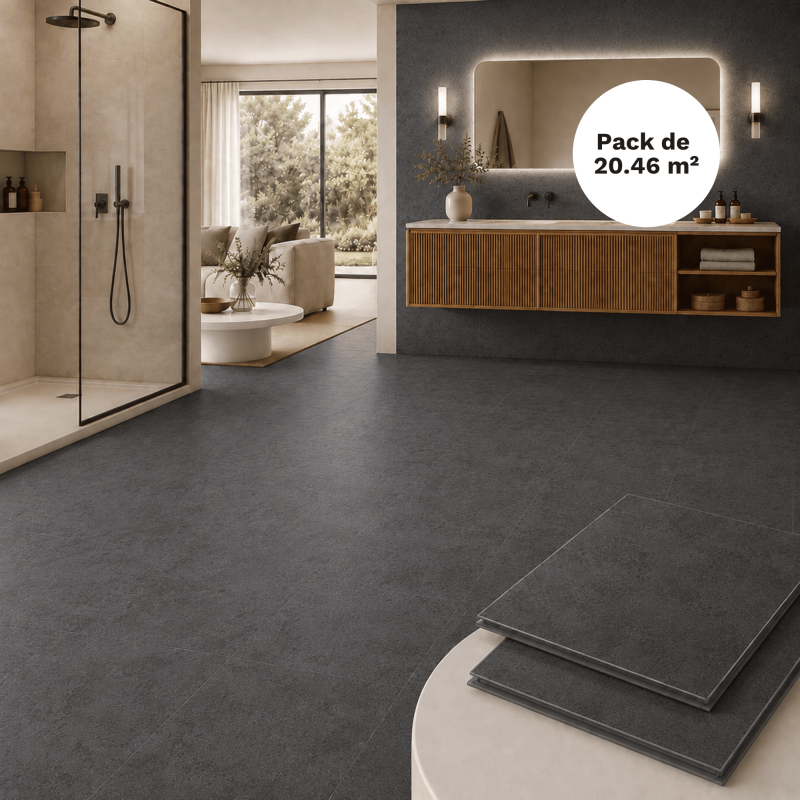 Spc Klickfliese Wand & Boden 20,46 M² Schwarzstein – 305 X 610 Mm, 0,5 Mm Nutzschicht