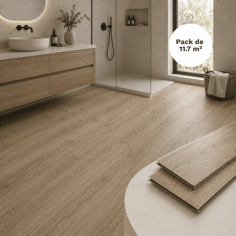 Spc Vinylboden Klick-system 11,7m² – Integrierte Trittschalldämmung, 0,5mm Nutzschicht – Patina Zeder Optik