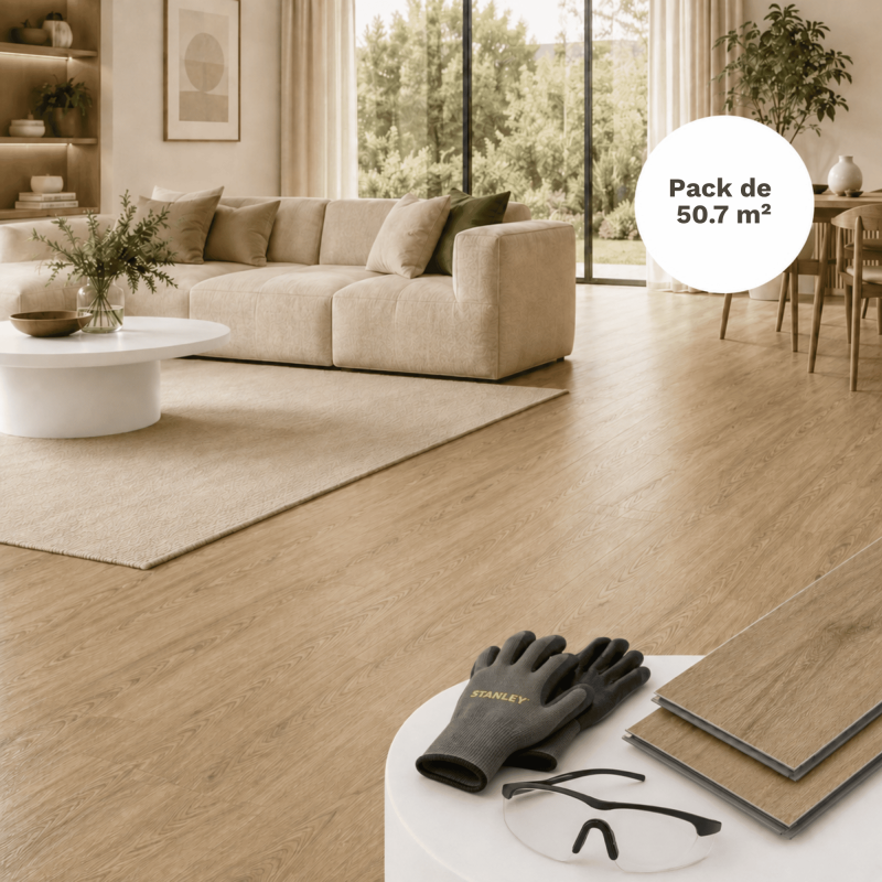 Spc Vinylboden Klick-system Eiche Hell 50,7 M² - Integrierte Trittschalldämmung, 0,5 Mm Nutzschicht