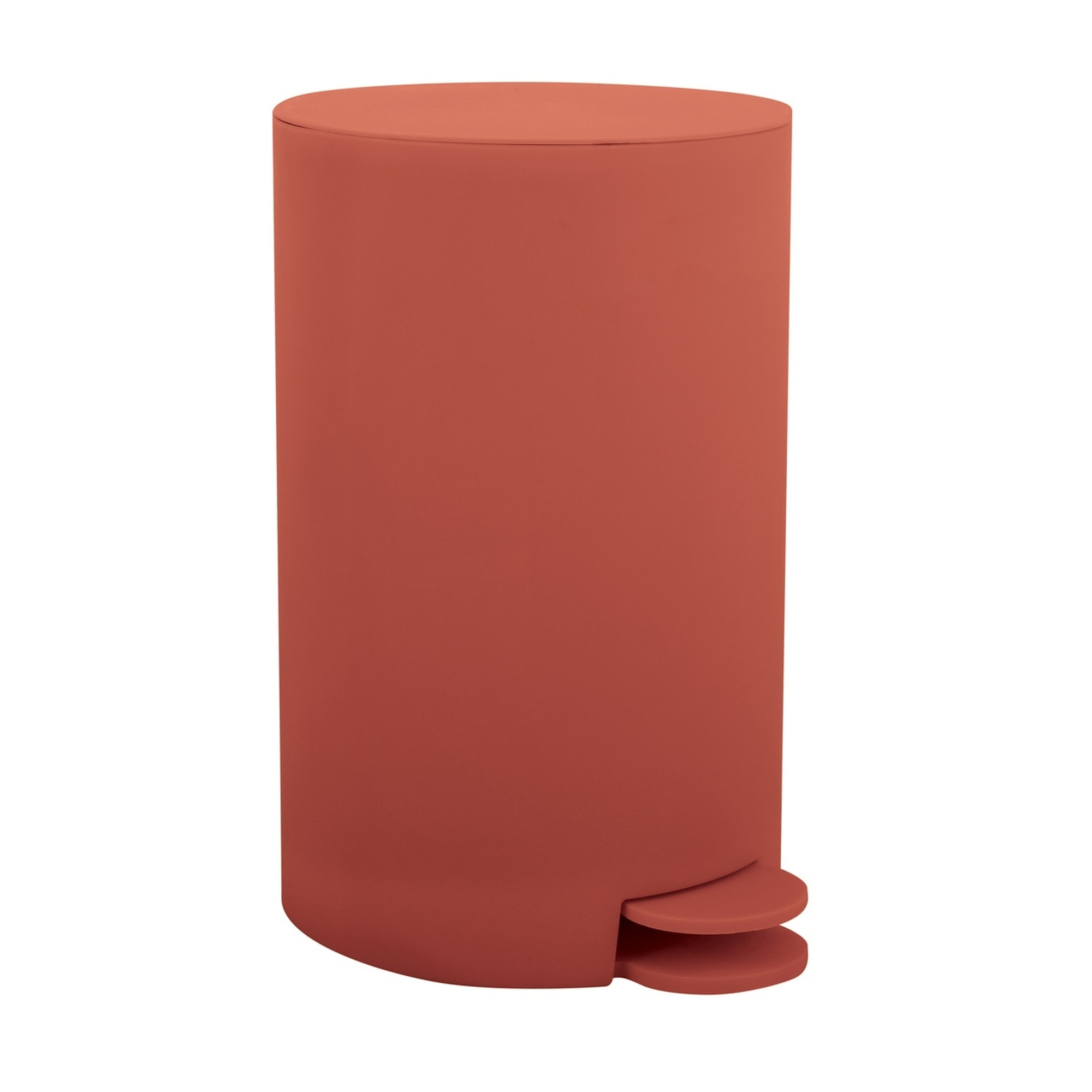Msv Kosmetikeimer Osaki Mülleimer Treteimer Abfalleimer - 3 Liter – Mit Herausnehmbaren Inneneimer - Terracotta Rot