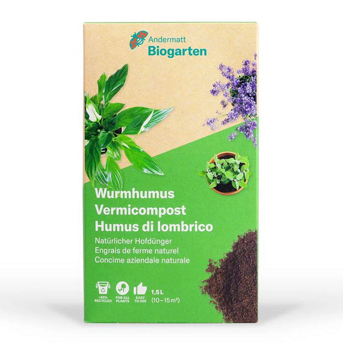 Andermatt Biogarten Wurmhumus Dünger - 1,5 Liter