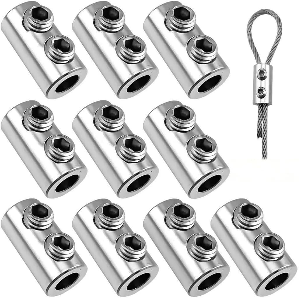 10 Stück Drahtseilklemmen, Kabelklemmen Für 1,5 Bis 2 Mm Kabel, Duplex-metallkabelklemmen, Kabelschellen