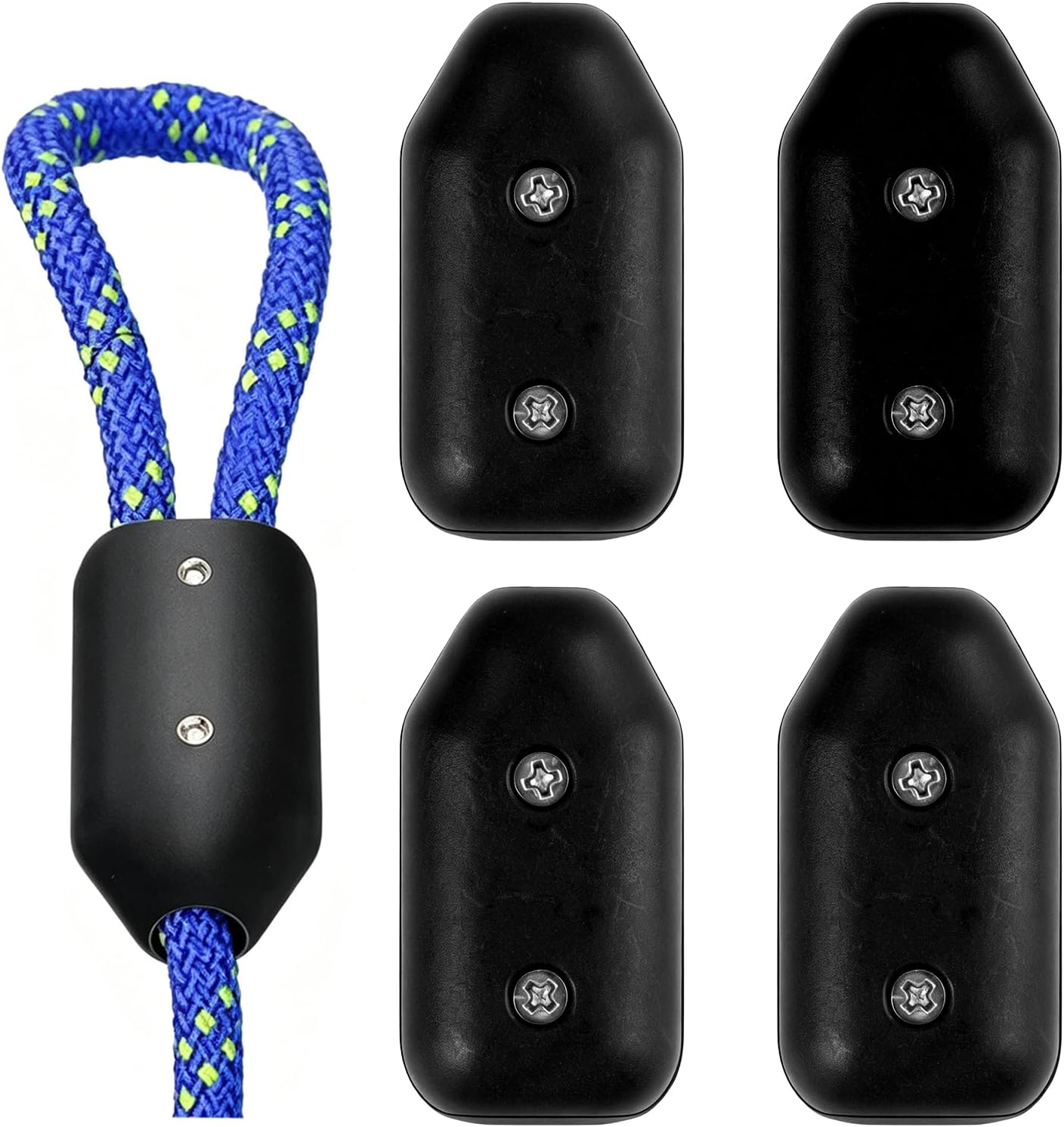 4-teiliges Set Wiederverwendbarer Kabelbinder Aus Kunststoff Für 7-8 Mm Seile, Verbinder Für Nylon- Oder Geflochtene Seile, 8 Mm Mit Schrauben