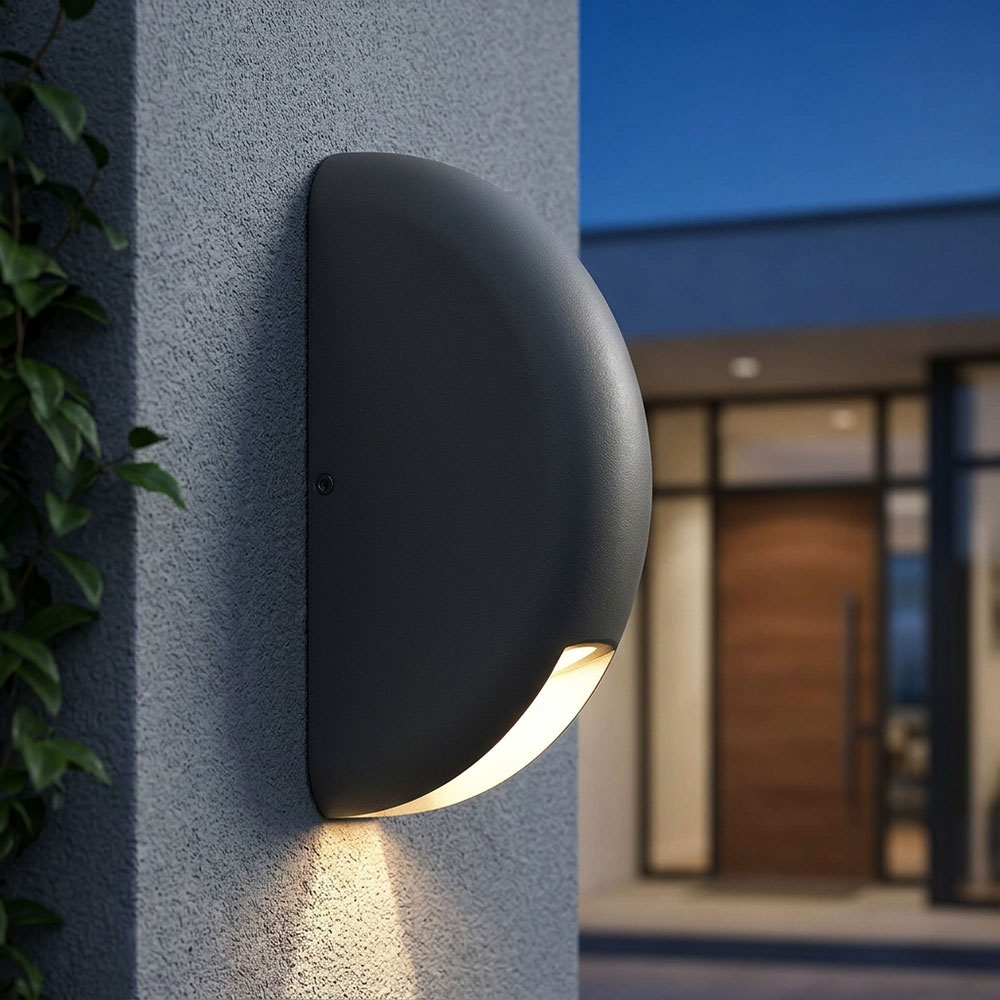 Led Wandleuchte Wandlampe Außenleuchte Gartenlampe Aluminium Grau Glas H 20 Cm
