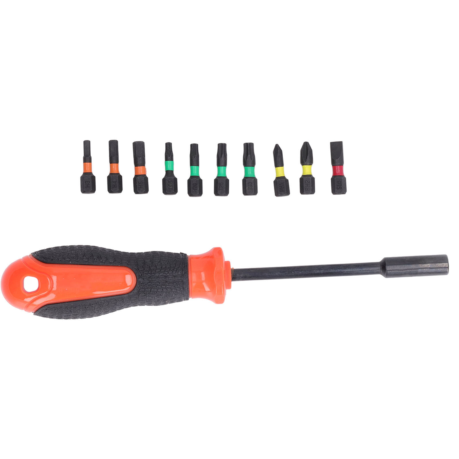 10-in-1 Ratschenschraubendreher-bit-set, Hochfester Stahlgriff Mit Rutschfester Beschichtung Und 10 Bits Für Den Heimwerkerbereich