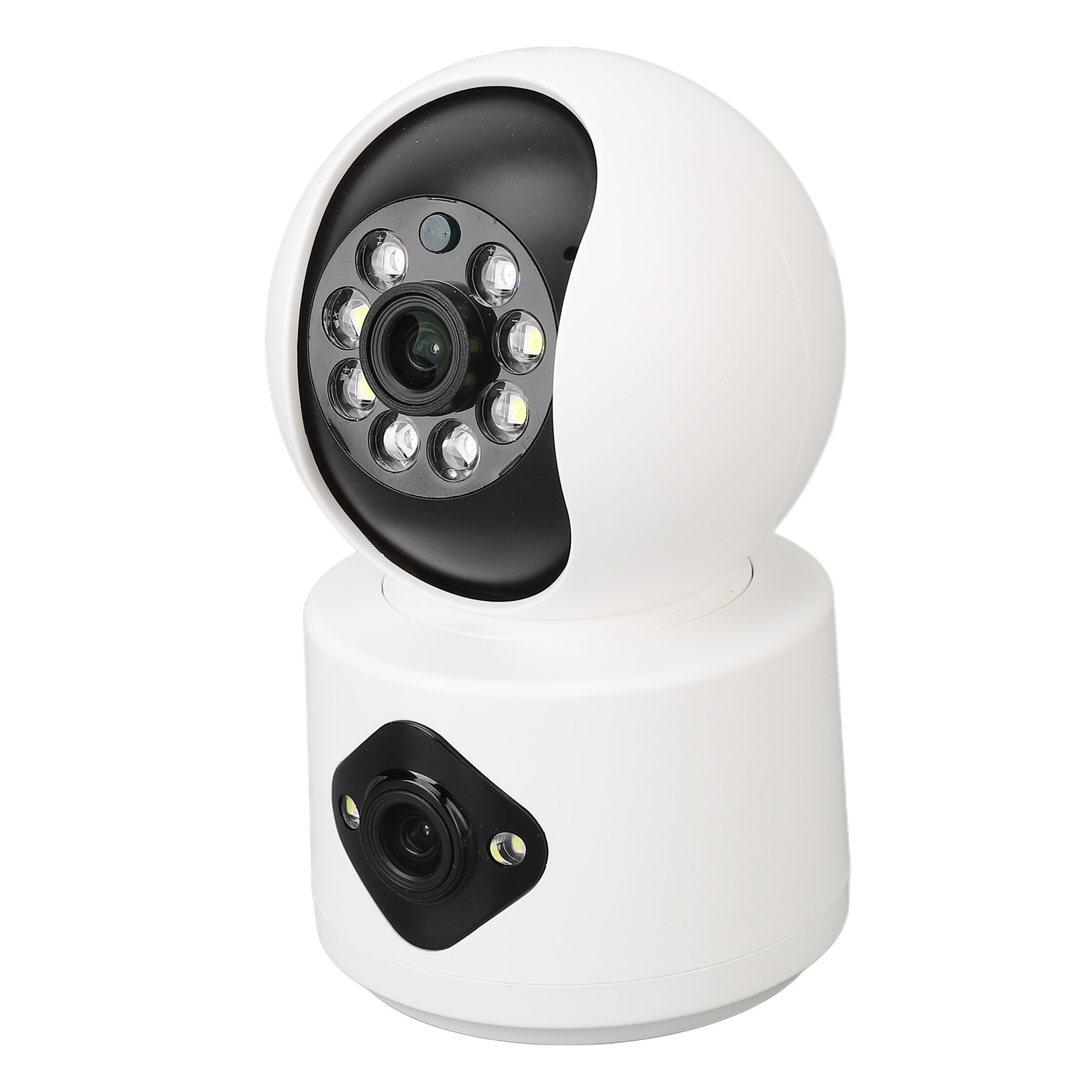 Sicherheitskamera Mit Dual-objektiv, Hd-nachtsicht, Gegensprechanlage, Intelligenter Innenkamera, 100–240 V, Eu-stecker