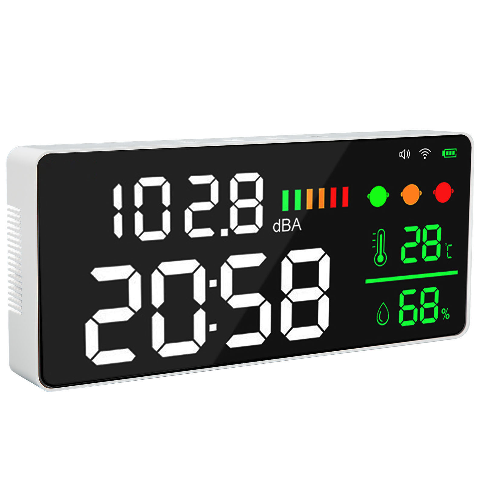 11-zoll-dezibelmesser Mit Großem Bildschirm, Wlan-led-anzeige, Temperatur-, Feuchtigkeits- Und Schallpegelanzeige (30–130 Db)
