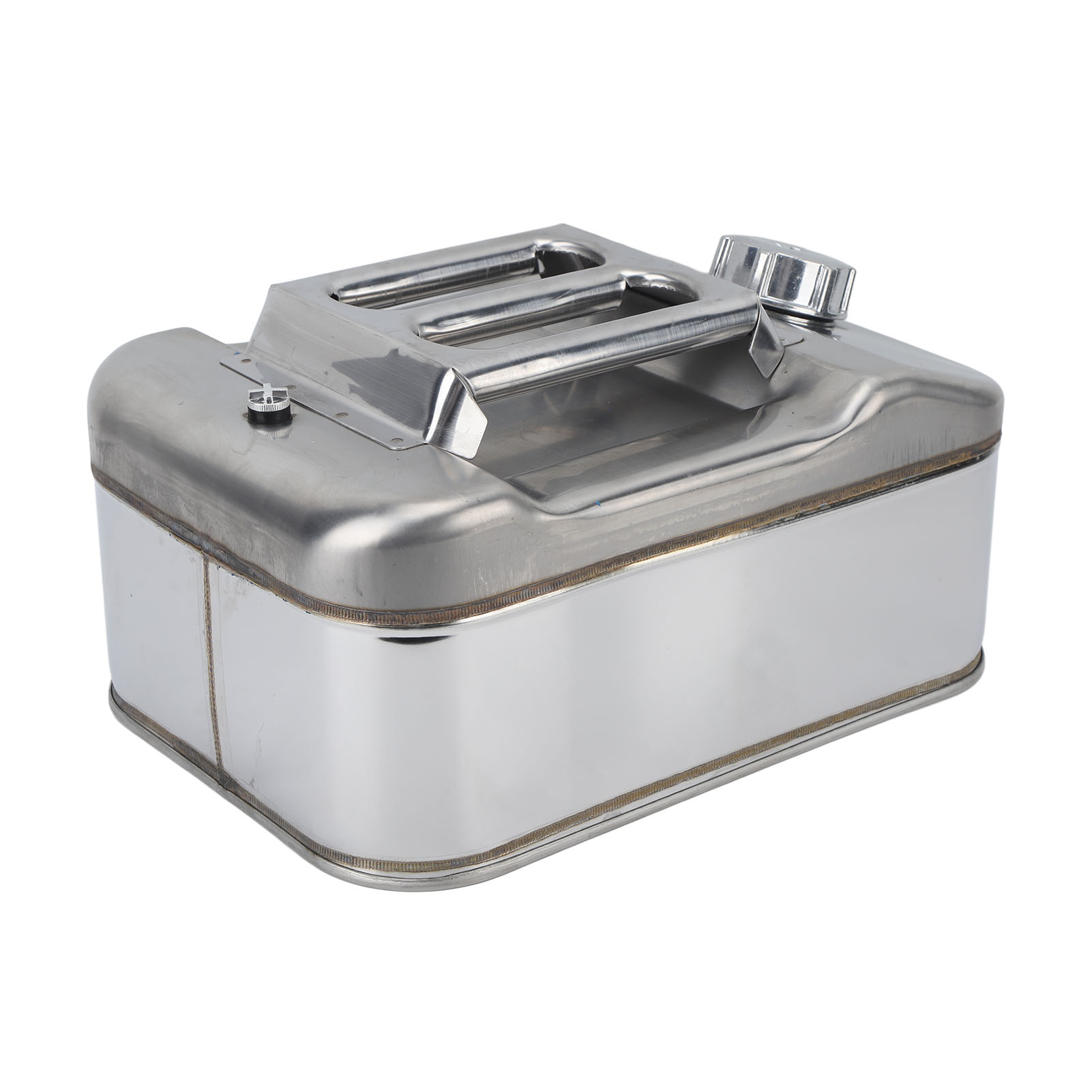 Silberner 10-liter-kraftstoffkanister Aus Edelstahl (2,6 Gallonen) Für Wasser, Benzin, Auto, Rasenmäher Und Kettensäge