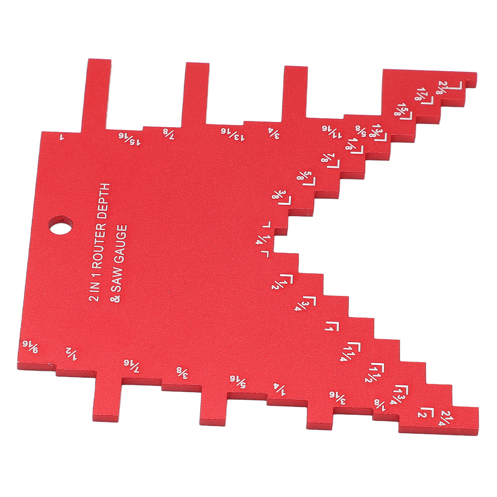 Stufentiefenmesser 2-in-1 Aus Aluminiumlegierung Mit Präziser Lasermarkierung Für Oberfräse Und Tischkreissäge, Rot