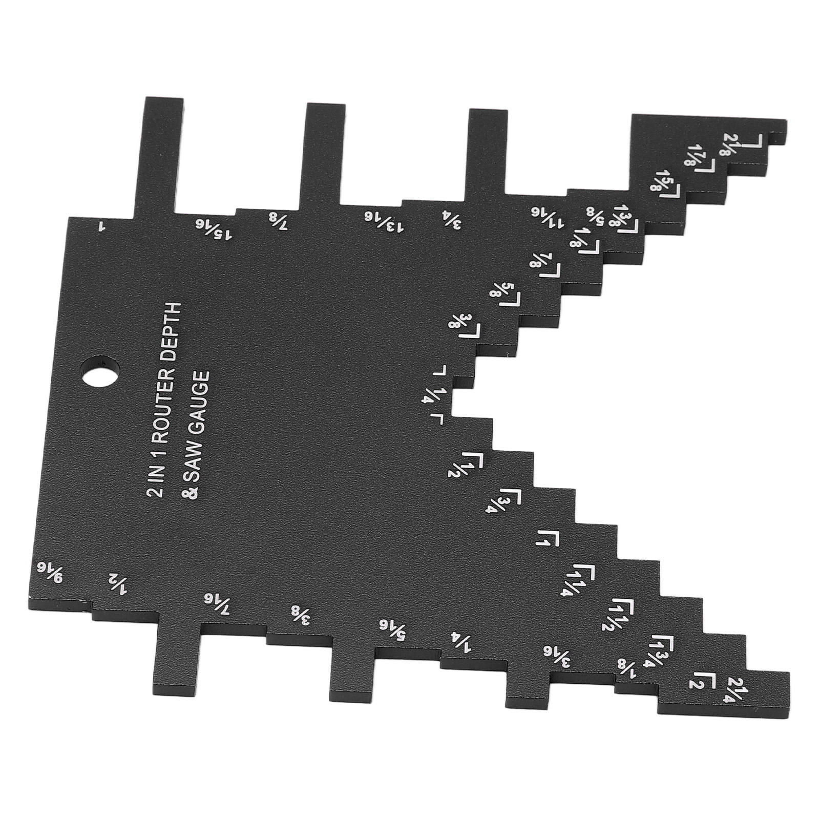 Stufentiefenmesser 2-in-1 Aus Aluminiumlegierung Mit Präziser Lasermarkierung Für Oberfräse Und Tischkreissäge, Schwarz