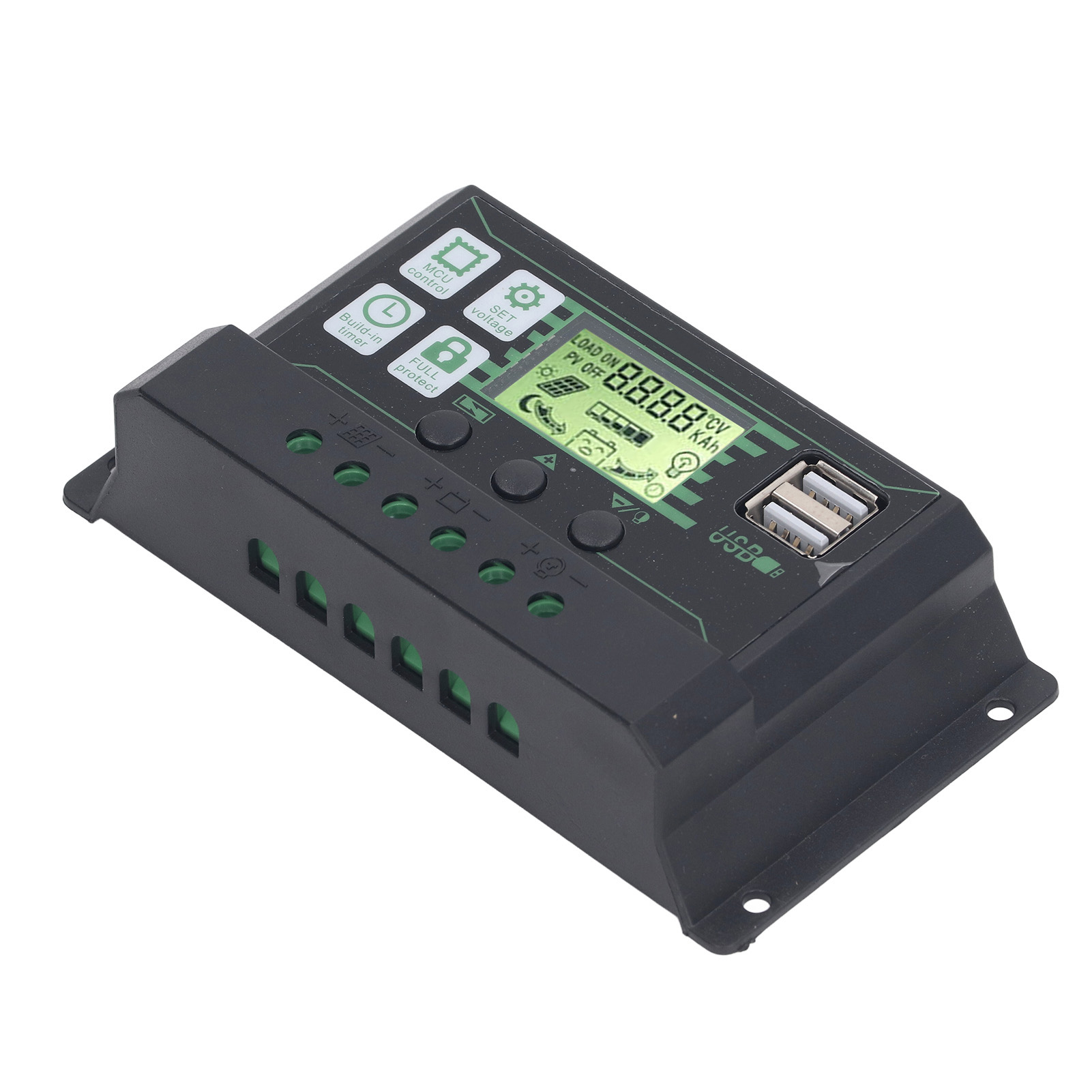 Pwm-solar-laderegler Mit Lcd-anzeige Für Offene Agm- Und Gel-batterien (12 V/24 V, 100 A) Mit 2 Usb-anschlüssen Und Pv-modulsteuerung