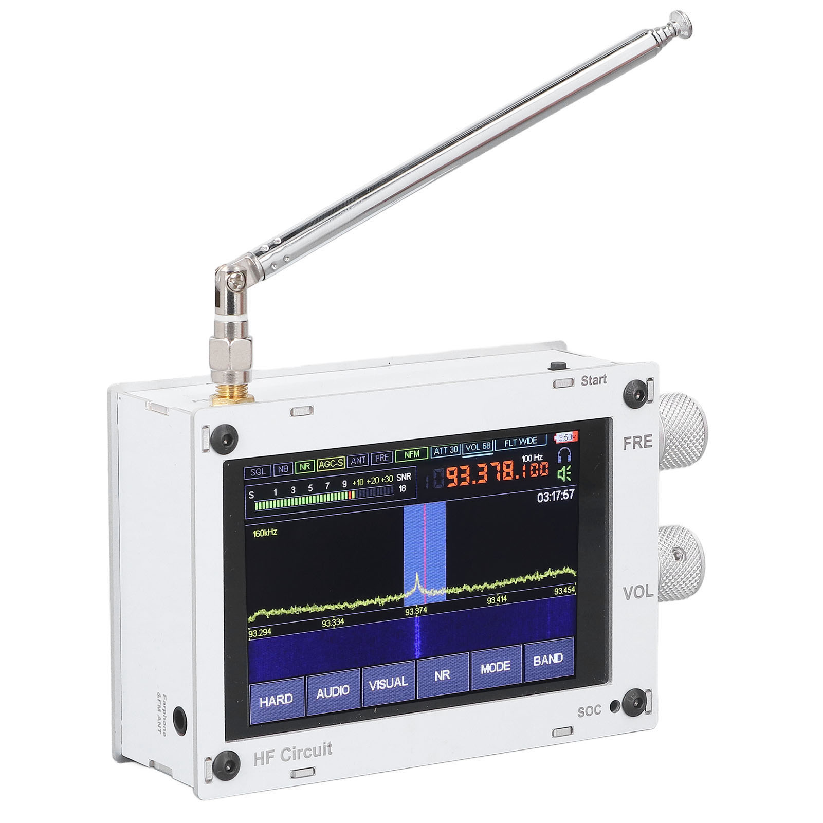 Dsp-sdr-empfänger, 3,5-zoll-lcd-touchscreen, 50 Khz–2 Ghz, Gehäuse Aus Aluminiumlegierung, Kühlöffnung, Kurzwellenradioempfänger