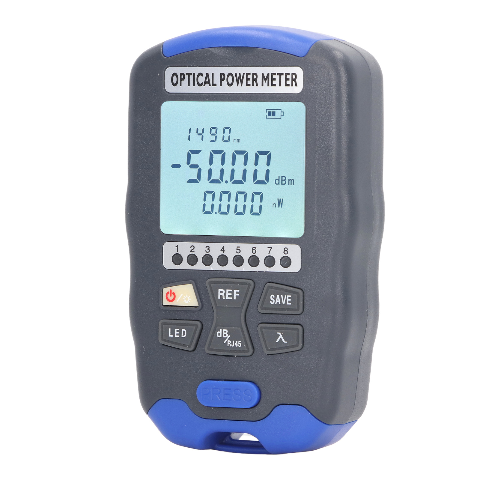 Optischer Leistungsmesser 1km Rotlichttester Glasfasernetzwerkkabeltester Mit Led-lampe Und Eingebautem Akku Aua Dc70 (‐70‐10dbm)