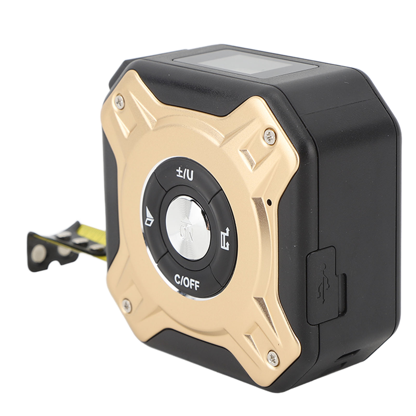 3-in-1-laser-entfernungsmesser (40 M Infrarot) Und 5 M Handmessband Mit Magnethaken, Schwarz/gold