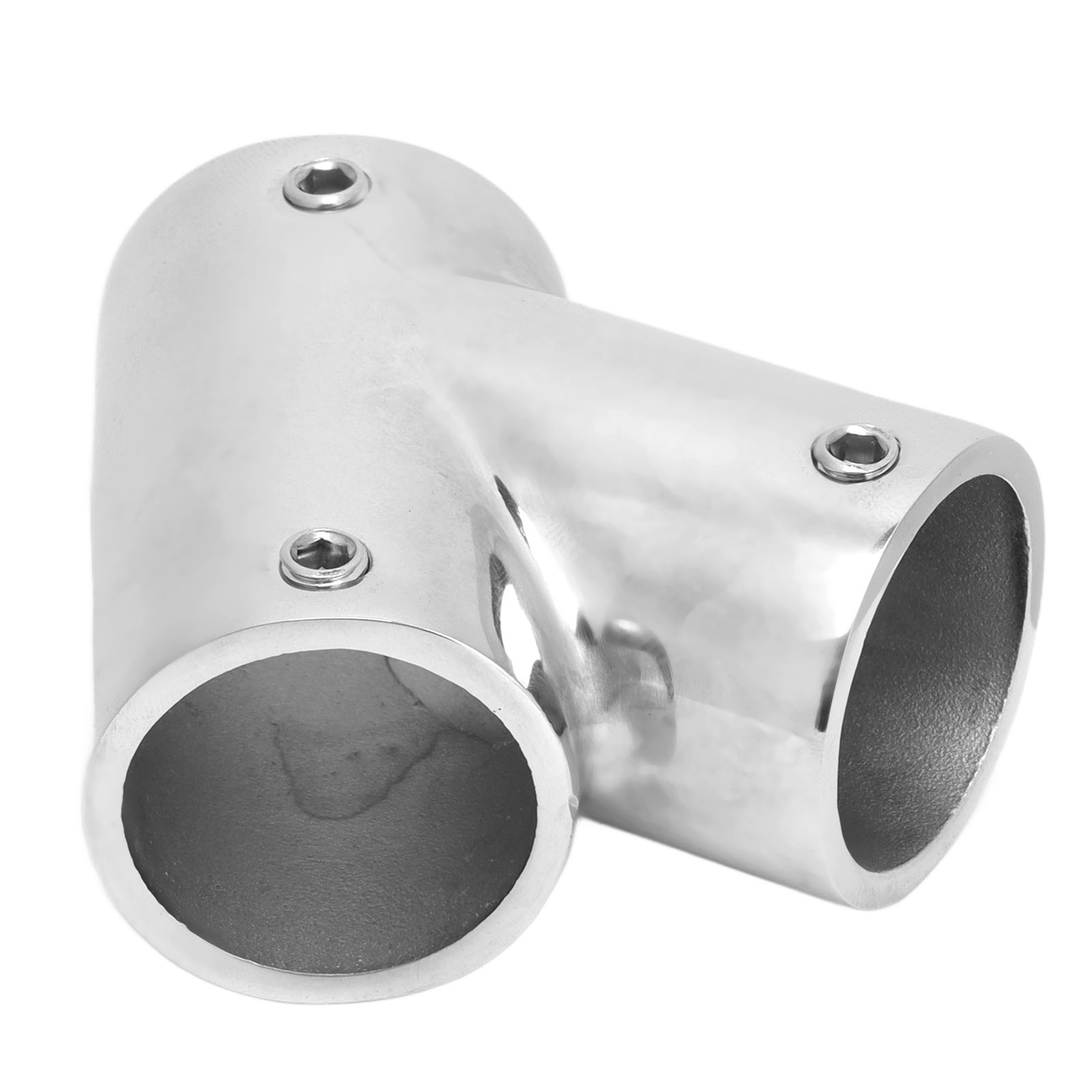 Bootsrohrverbinder Handlauf Handlaufverbinder 60° 3-wege Edelstahl Zubehör Links Φ22mm (7/8in)