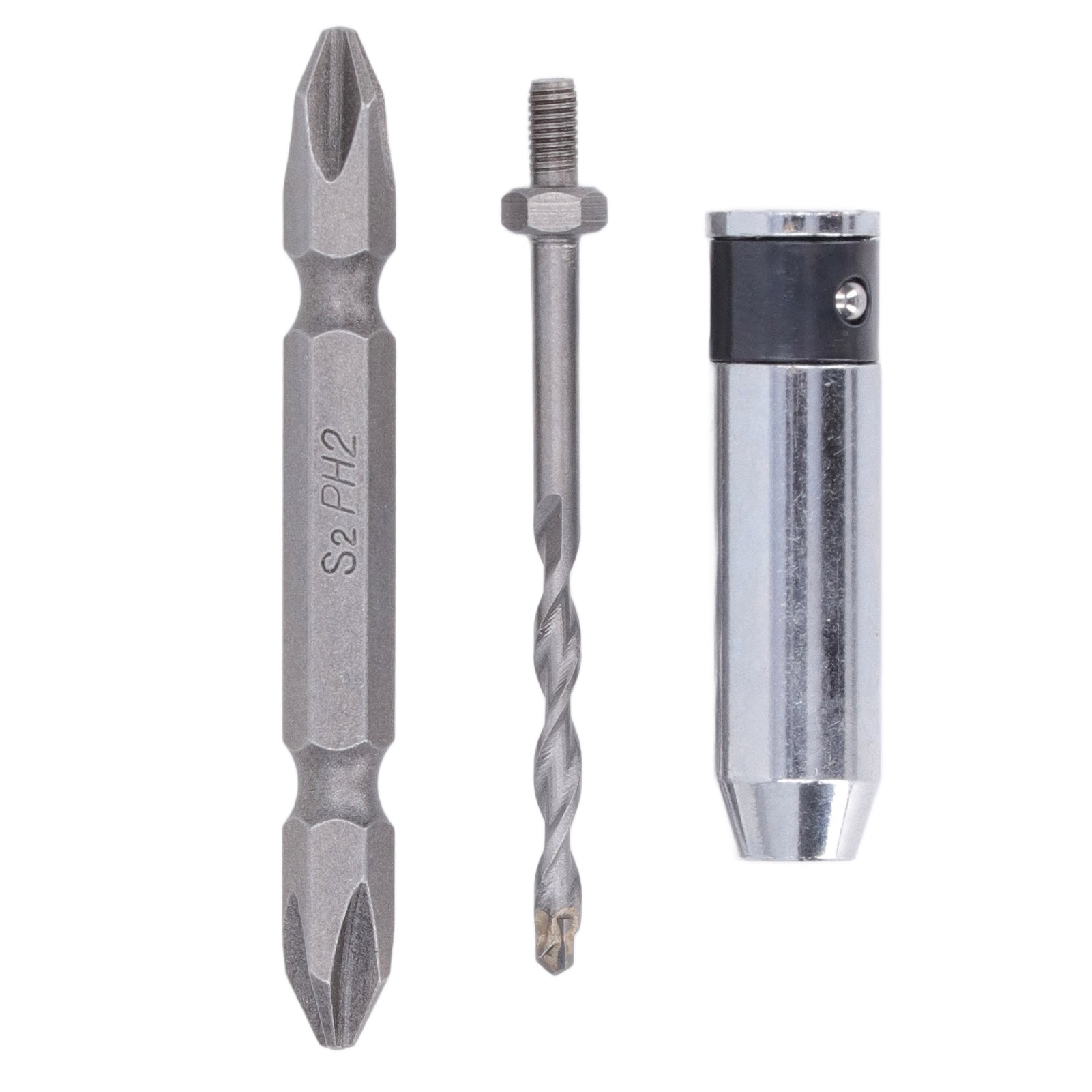 3-teiliges Bohrfutter-adapter-set Mit Bohrer, Schraubendreherbits Und Bits Für Holz, Kunststoff Und Glas