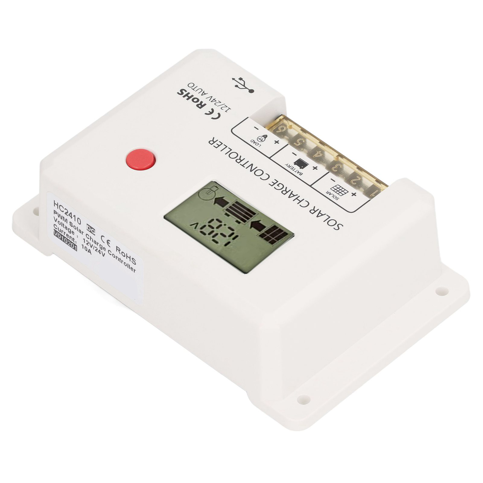 Pwm-solarladeregler Mit 32-bit-hochgeschwindigkeits-steuerchip, Lcd-display, Ip32-schutzart, Geeignet Für Solarmodule (12 V/24 V, 10 A).