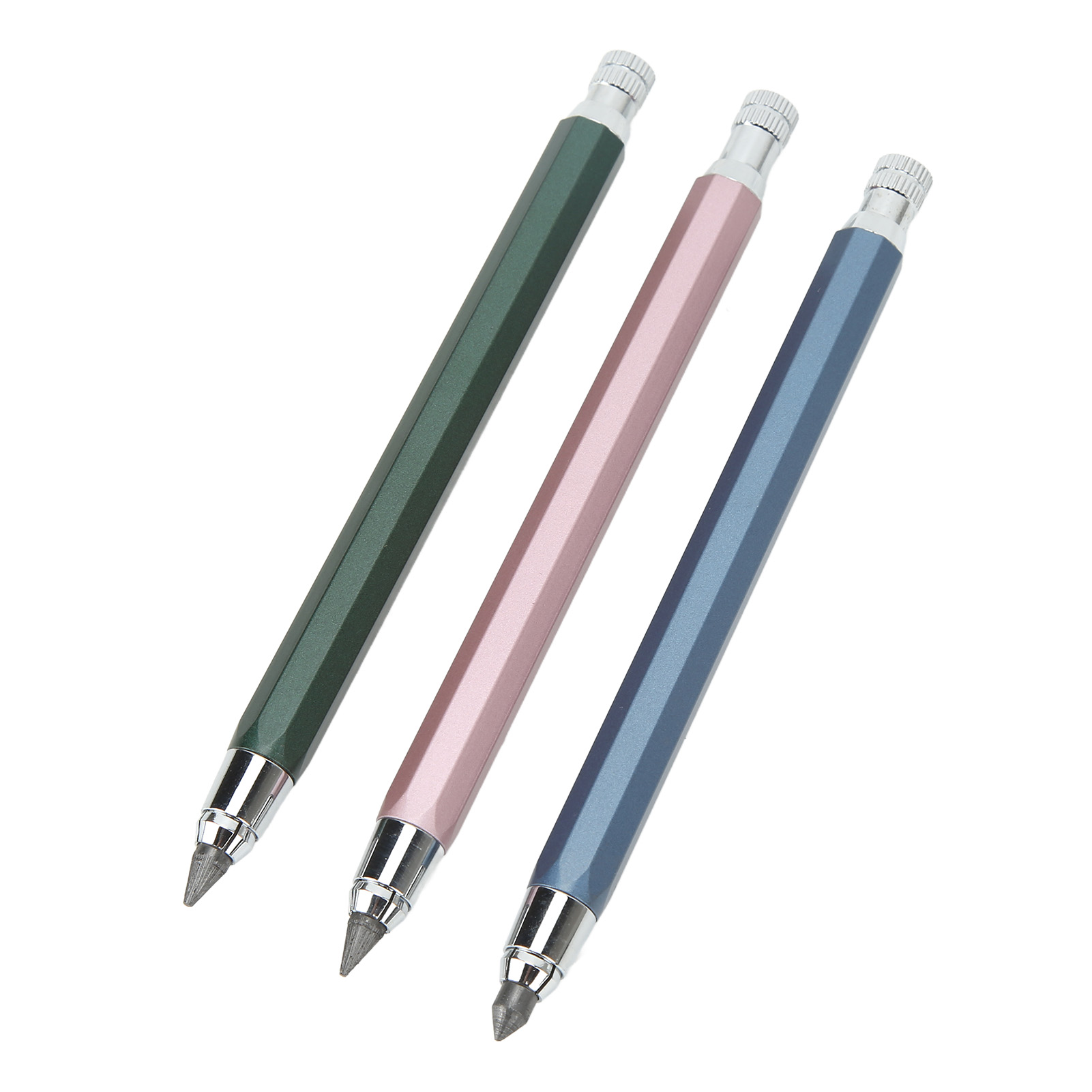 3-teiliges Set Aus 5,6-mm-druckbleistiften Für Holzbearbeitung, Blau, Rosa Und Grün