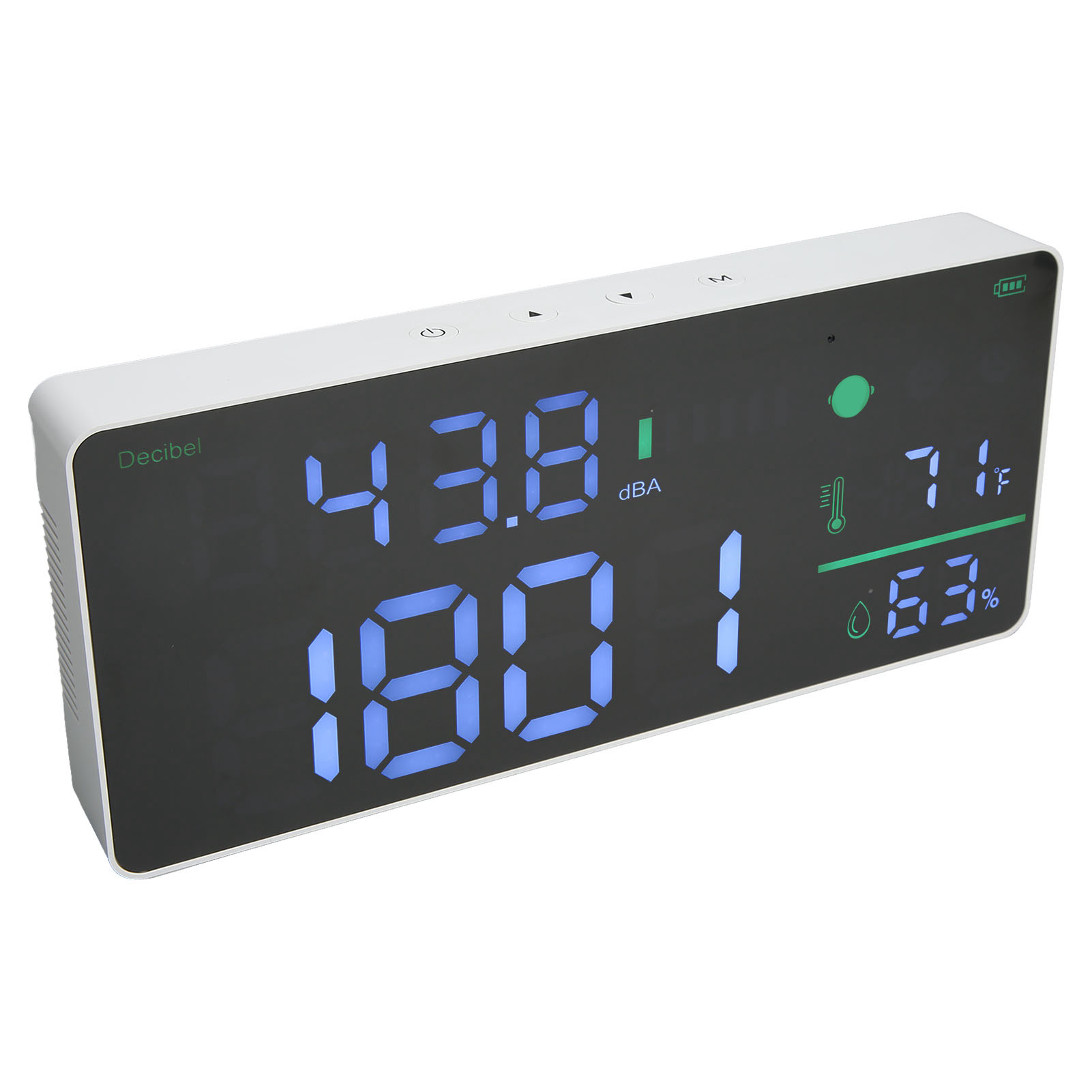 Wandmontiertes Schallpegelmessgerät 30–130 Db, 11 Zoll, Multifunktionales 4-in-1-digitaldisplay, Dezibelmesser Für Klassenzimmer