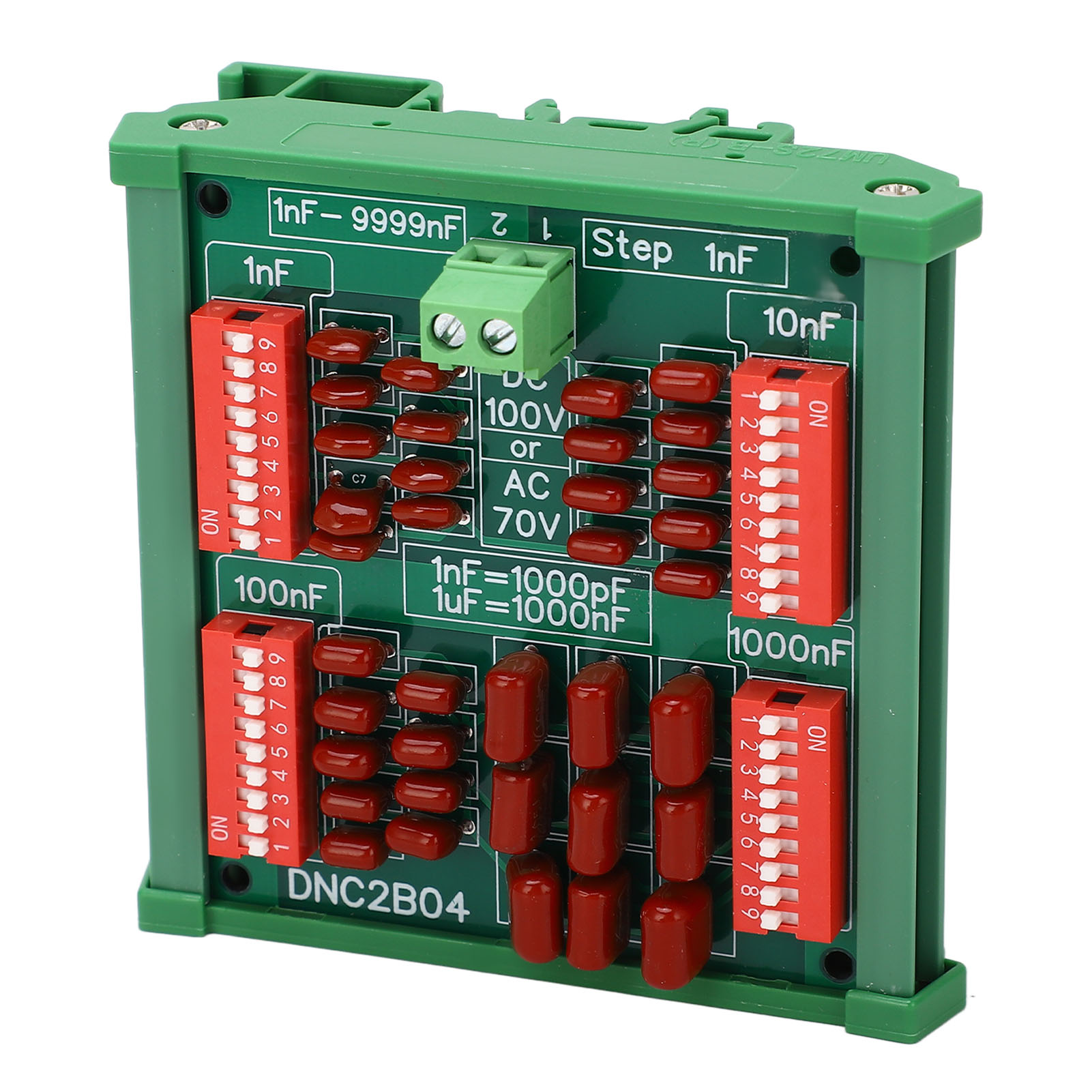 1 Nf Stufen-4-stelliger Programmierbarer Dekadenkondensator, Polypropylen-folienkondensator, Dc 100 V, Ac 70 V, Dnc2b04 Mit Schienen