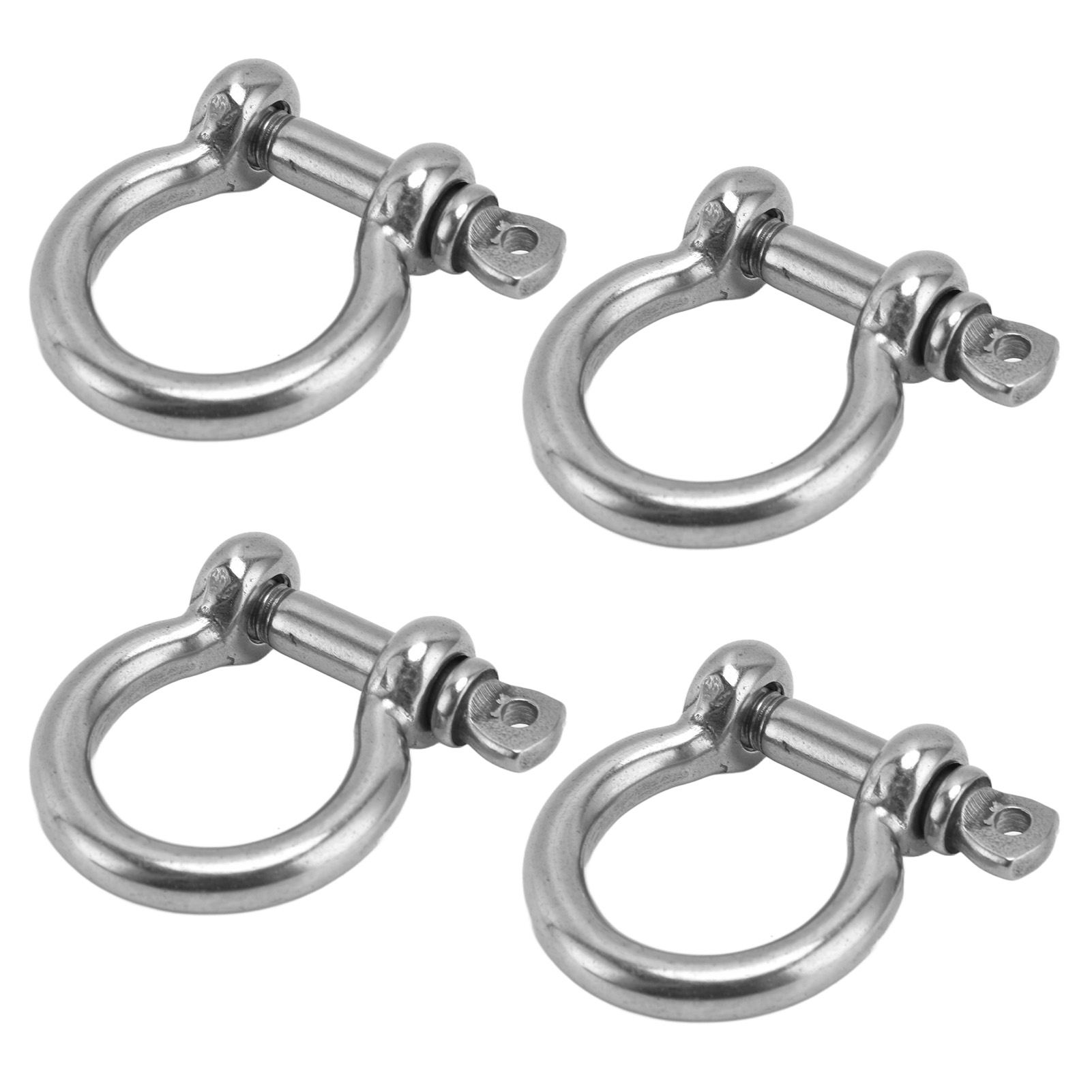 4 Stück 304 Edelstahl Schäkel Schraubbolzen D-ring Bogenform Anker Lastklemme Ersatz M5